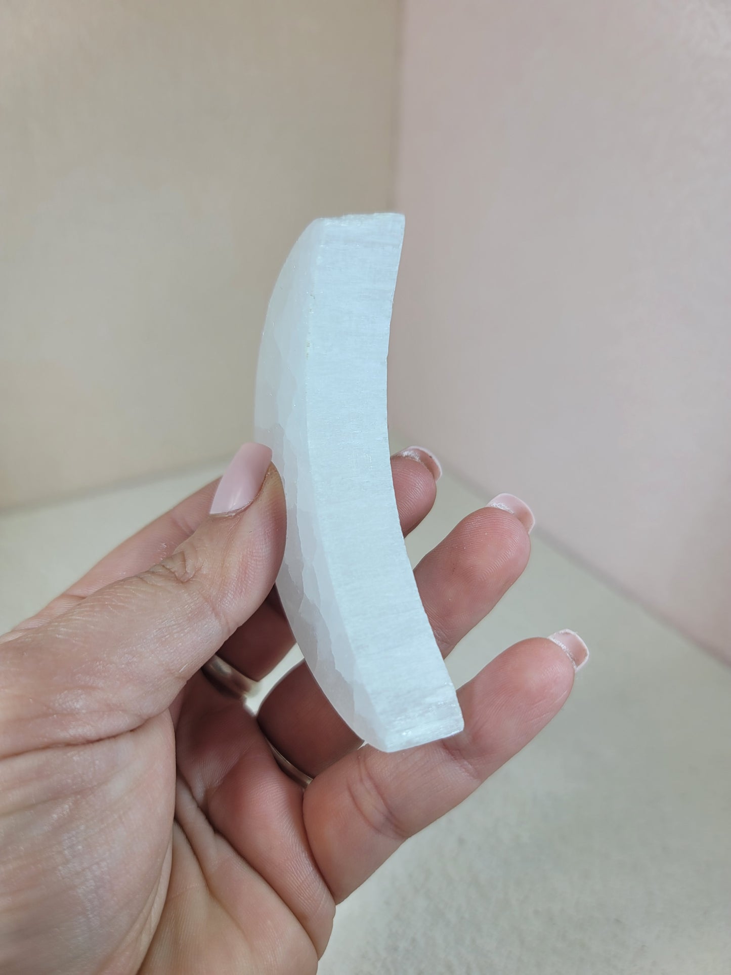 Selenite Crescent Moon Charging Plate