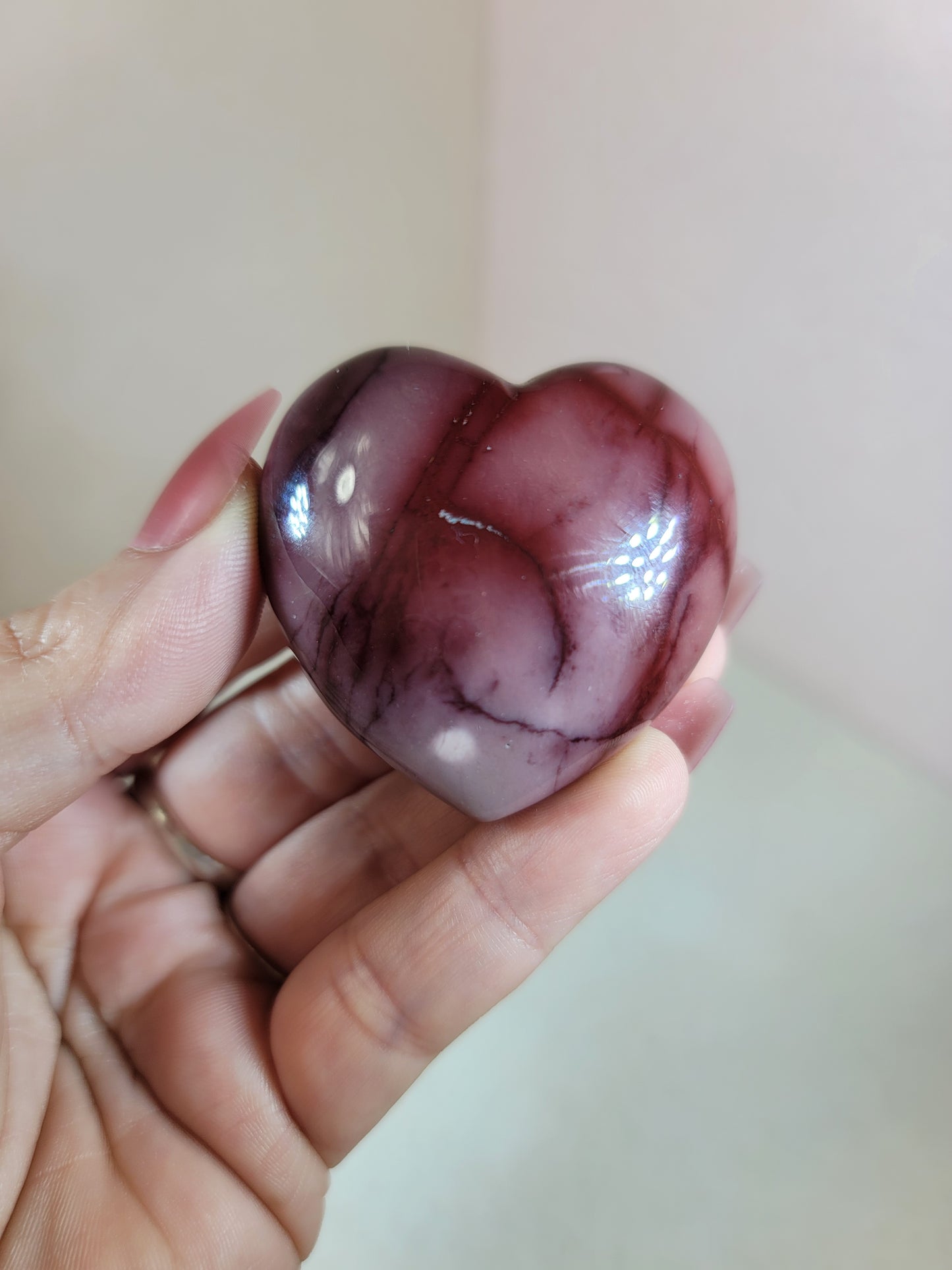 (A) High Quality Mookaite Jasper Puffy Heart