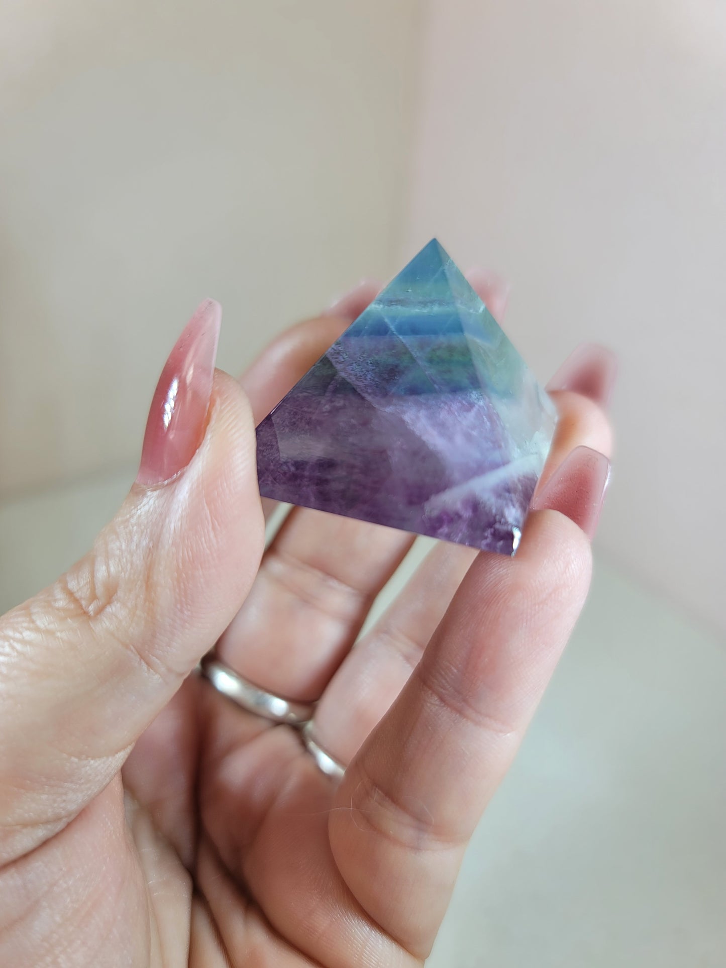 (G) High Quality Candy Fluorite Pyramid