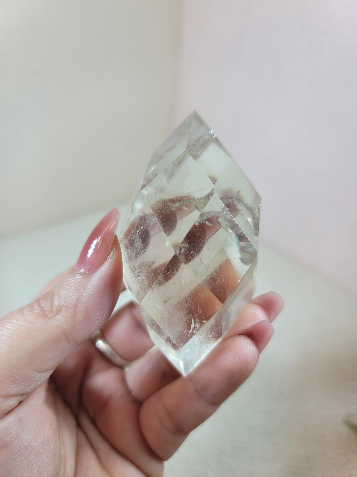 (A) High Quality Smoky Smokey Quartz Faceted Double Termination DT from Brazil