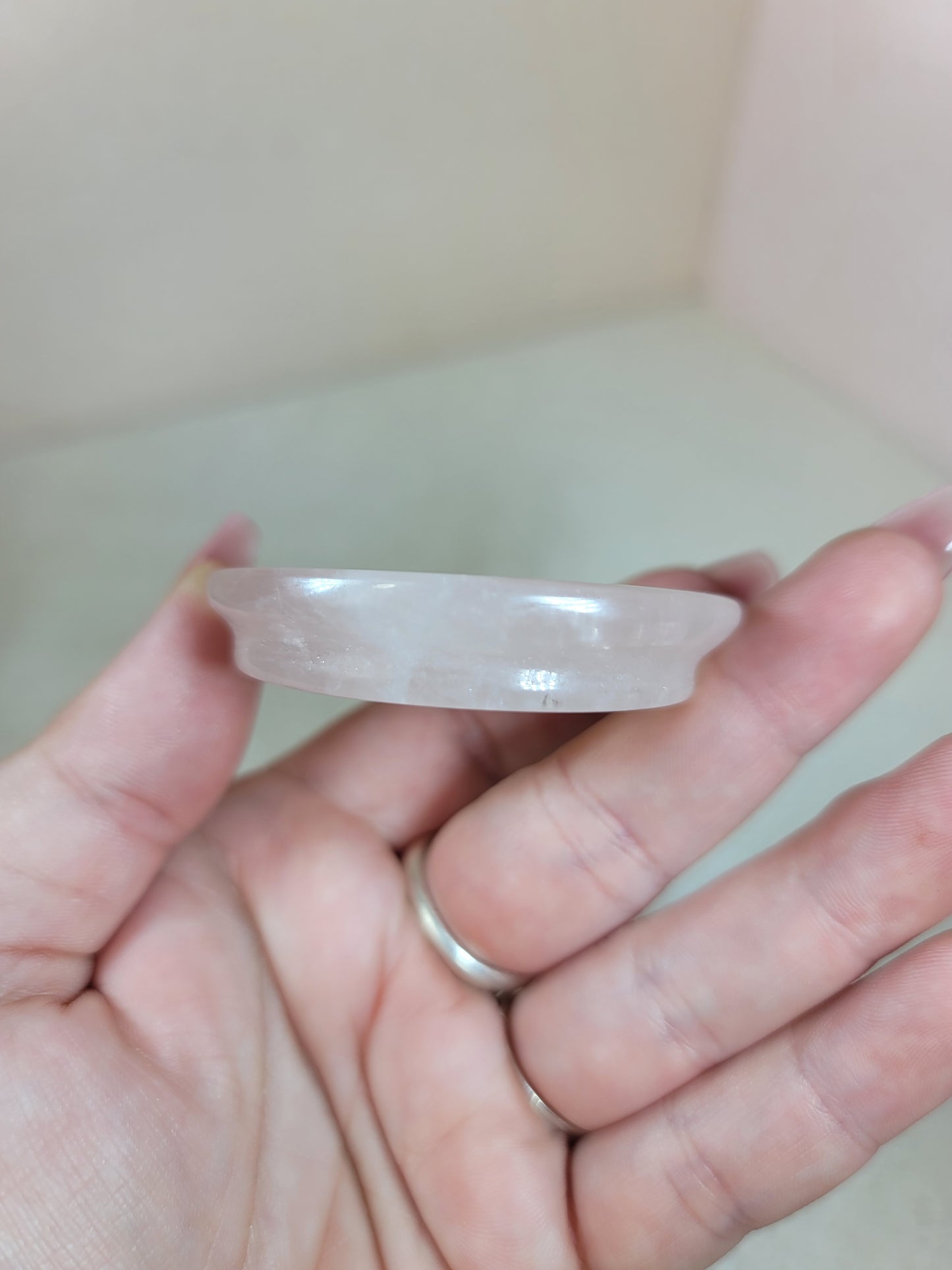 (S) High Quality Rose Quartz Dish Bowl