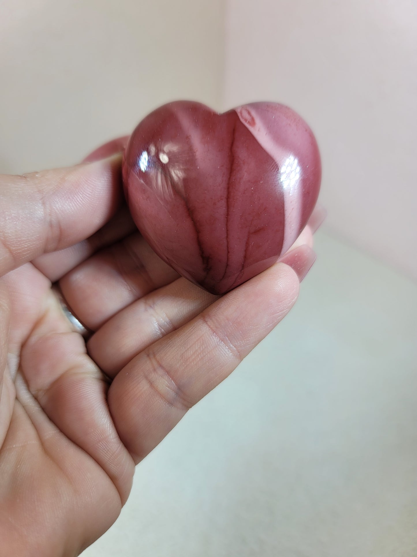 (B) High Quality Mookaite Jasper Puffy Heart