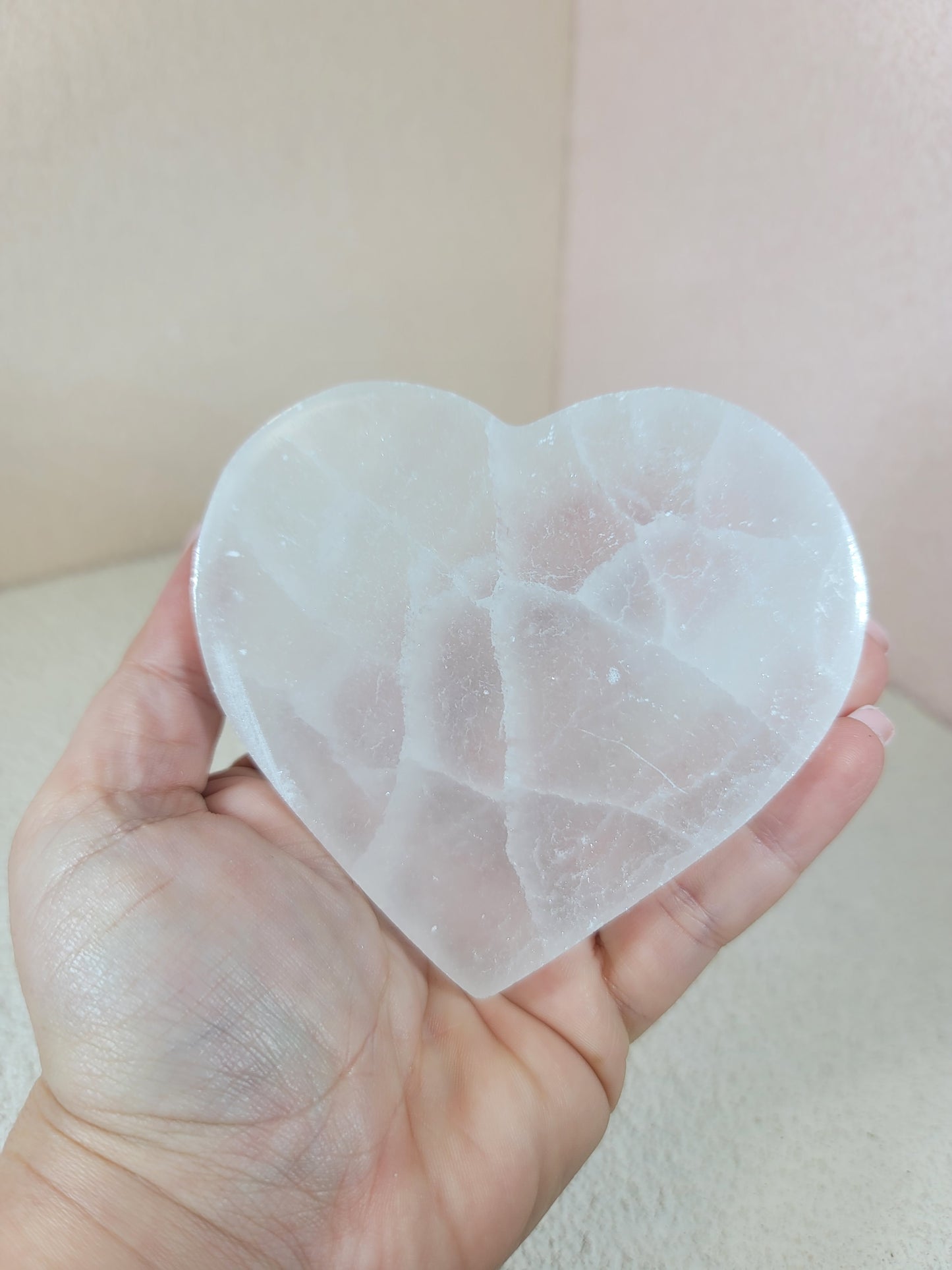 Selenite Heart Shaped Charging Plate