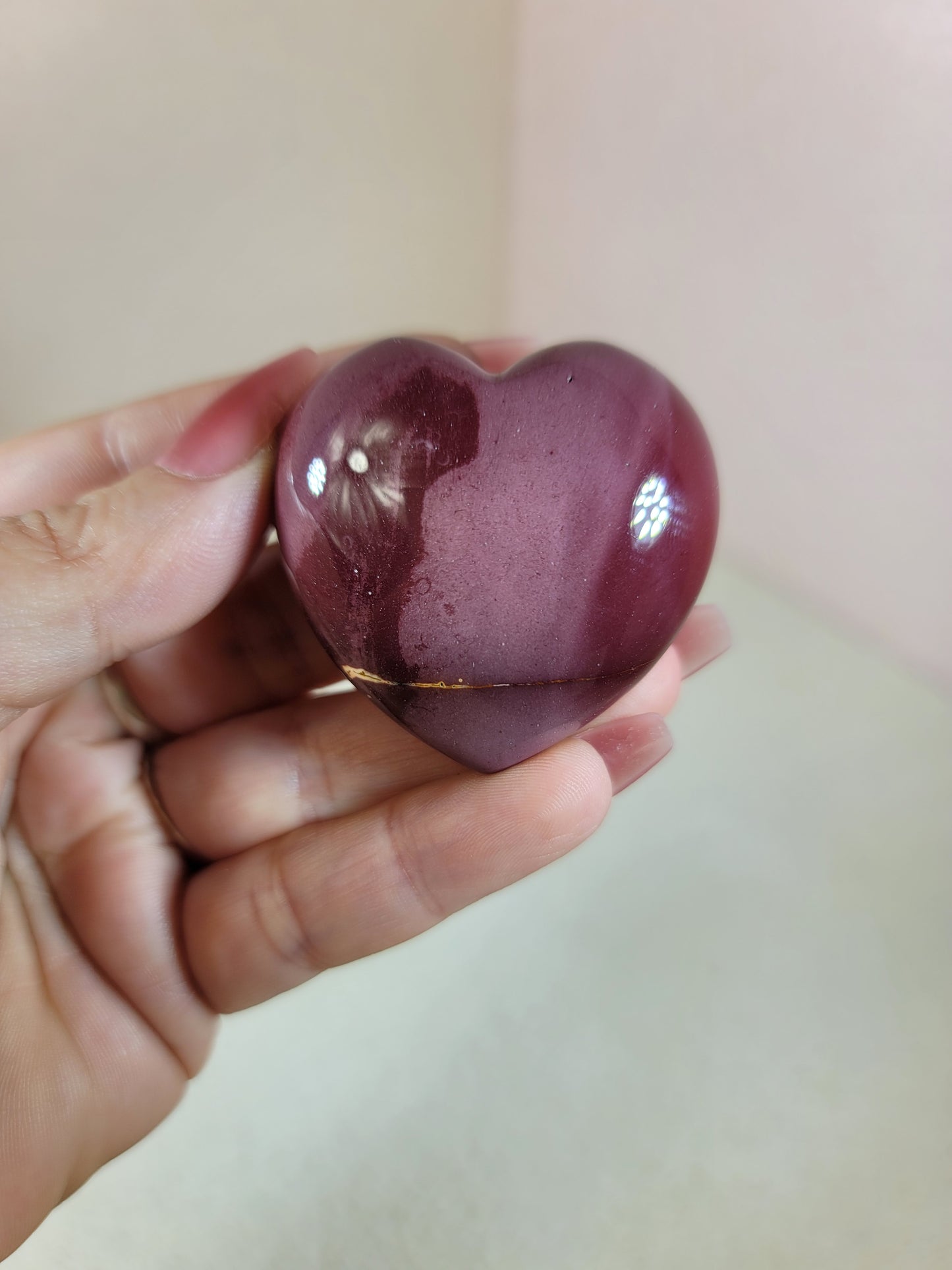 (C) High Quality Mookaite Jasper Puffy Heart