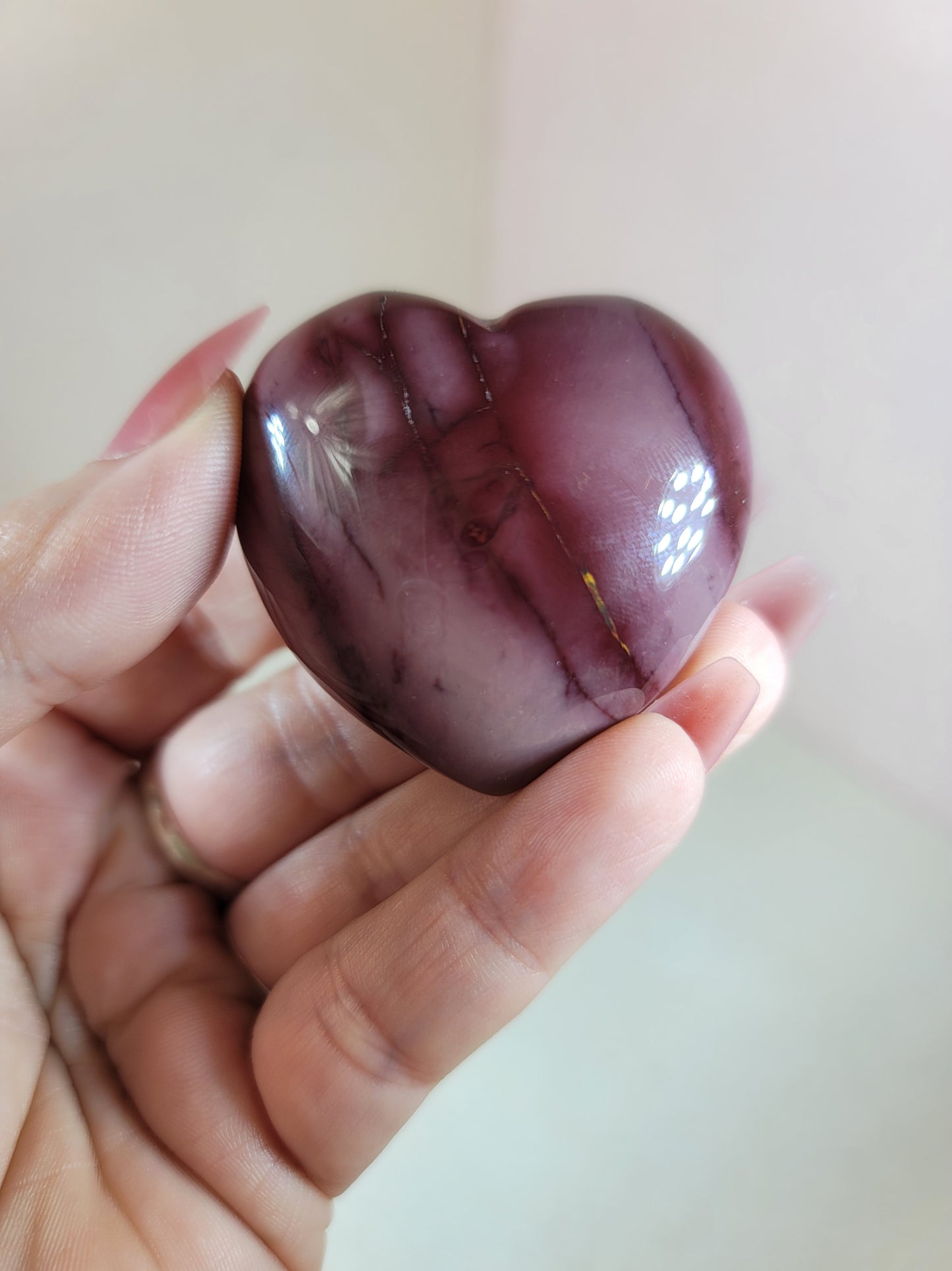 (A) High Quality Mookaite Jasper Puffy Heart
