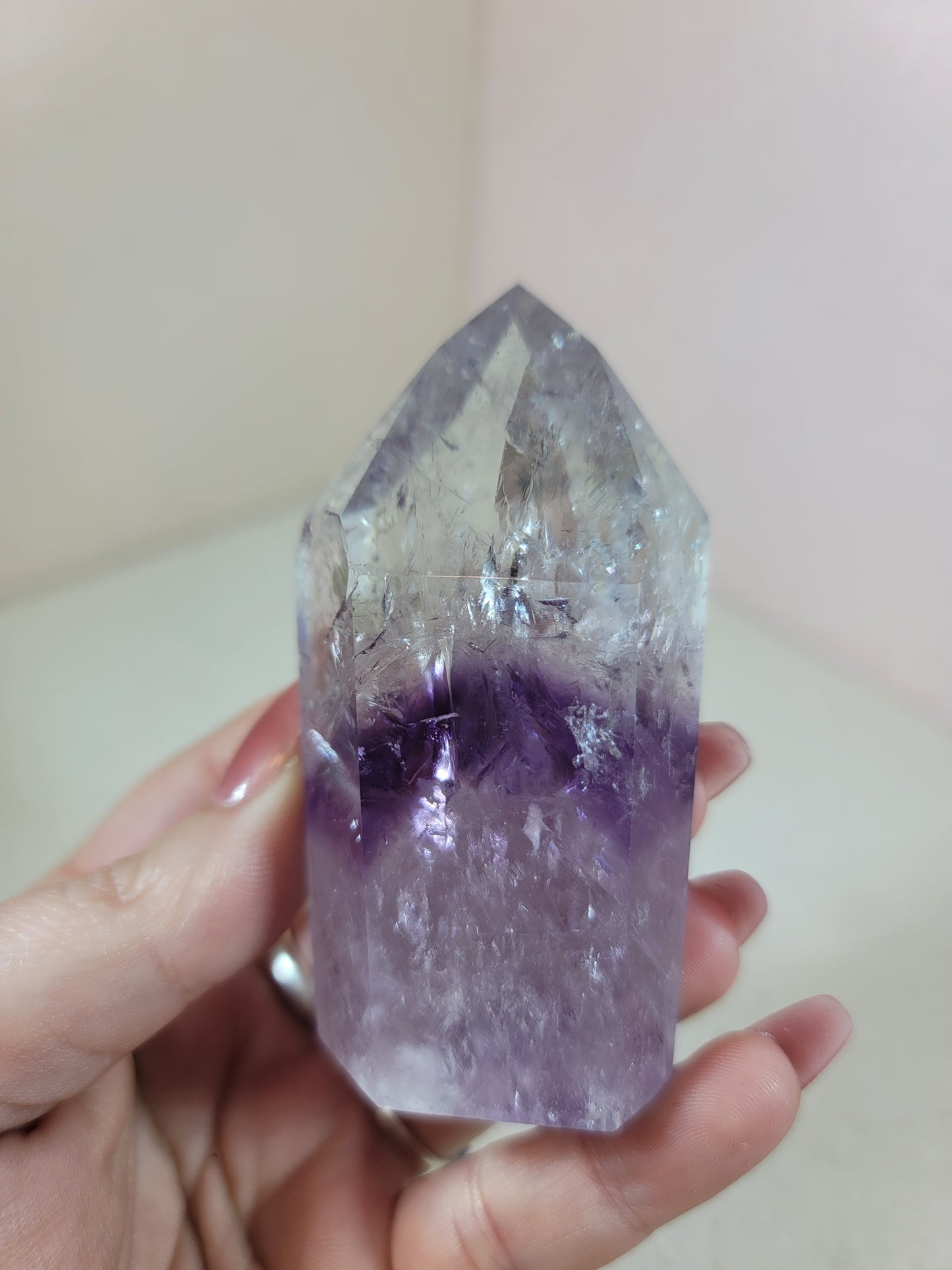 (D) High Quality Phantom Amethyst Tower Point from Brazil