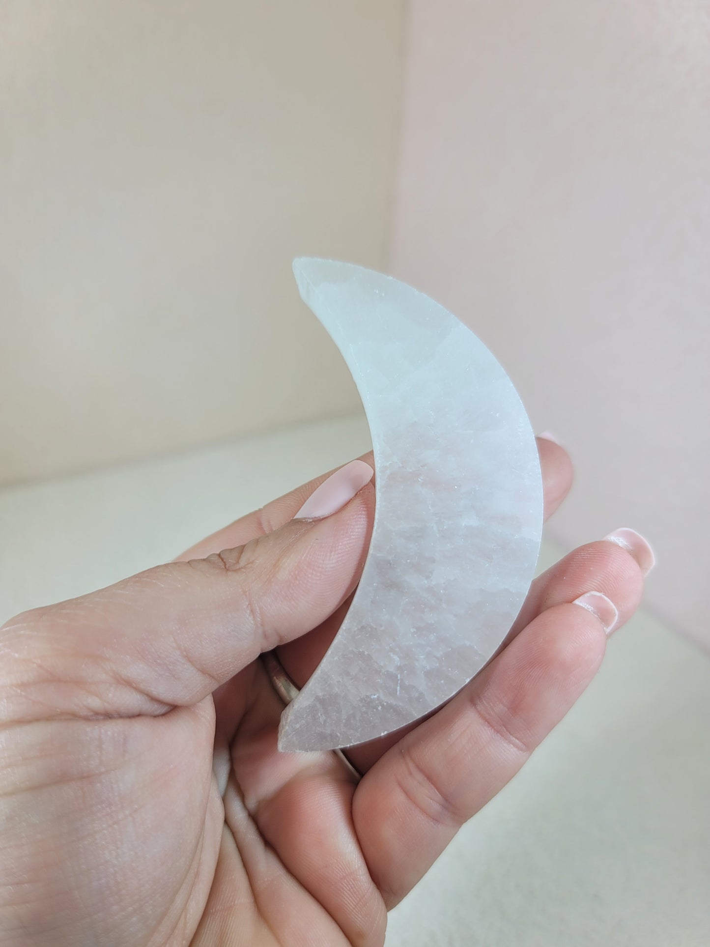 Selenite Crescent Moon Charging Plate