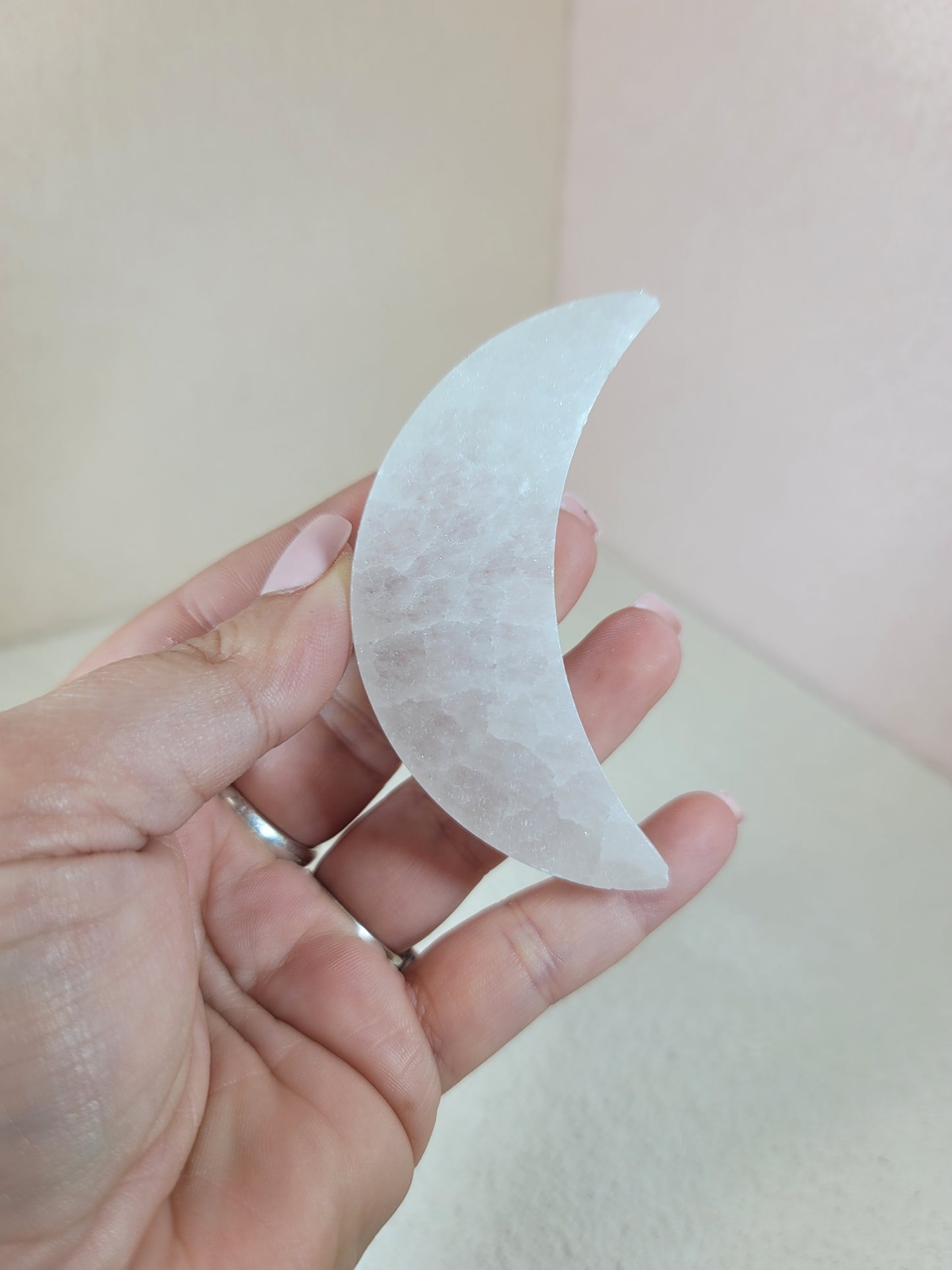 Selenite Crescent Moon Charging Plate