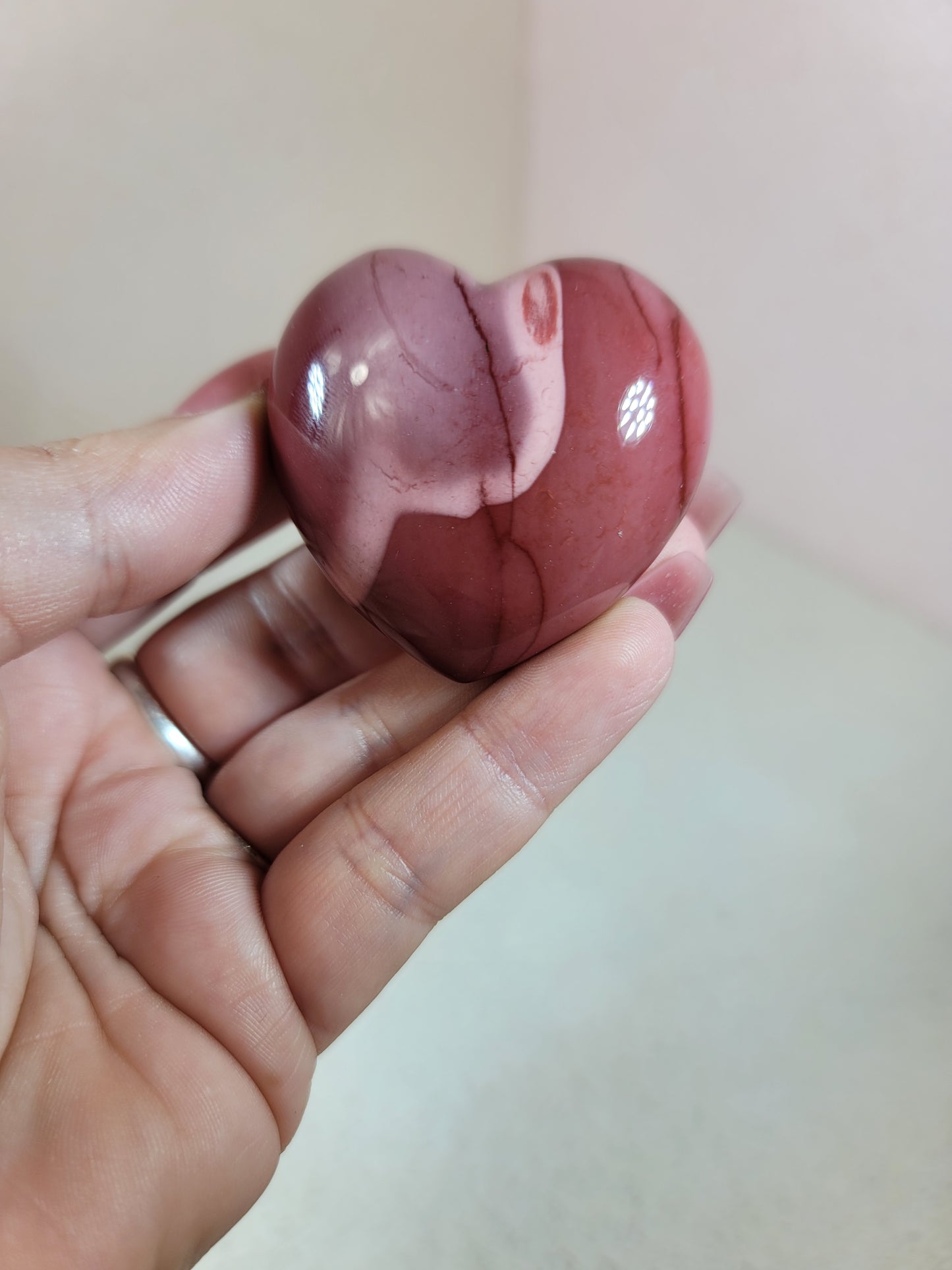 (B) High Quality Mookaite Jasper Puffy Heart