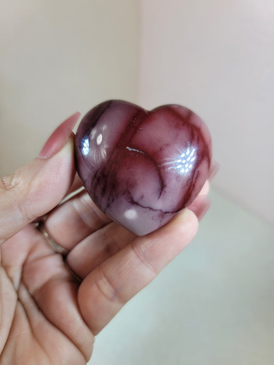 (A) High Quality Mookaite Jasper Puffy Heart