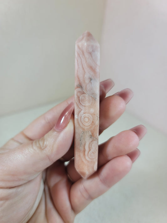 (E) Pink Amethyst Double Termination DT w/Orbs