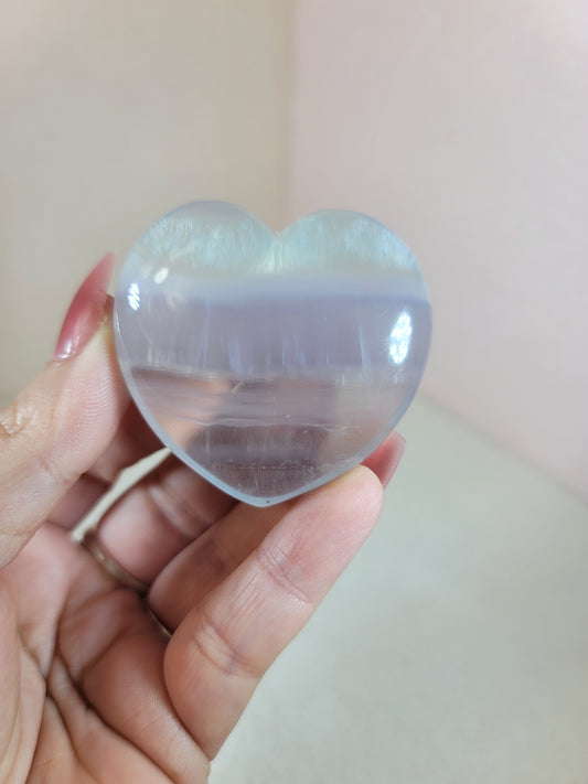 (A) High Quality Lavender Yytrium Fluorite Puffy Heart