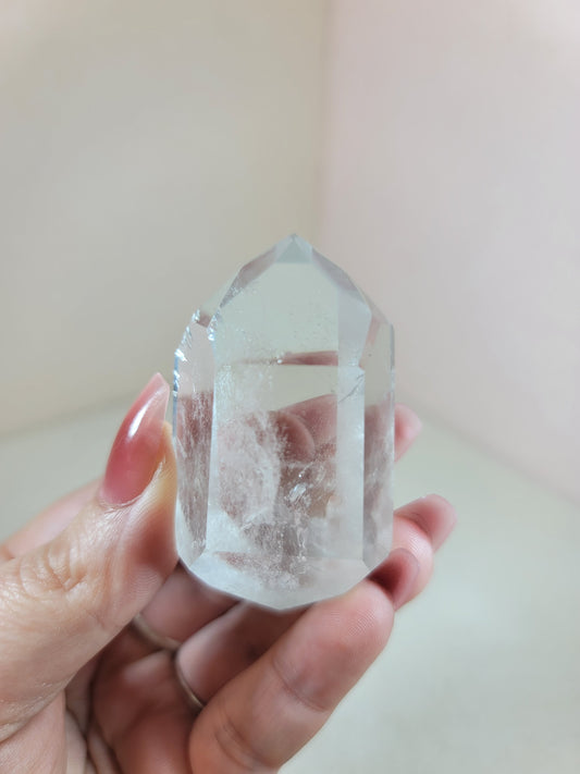 (H) High Quality Polished Clear Quartz Double Termination DT from Brazil