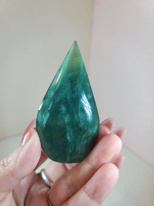 (Y) Smooth Green Fluorite Flame