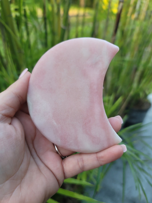 (D) Pink Opal Crescent Moon Plate