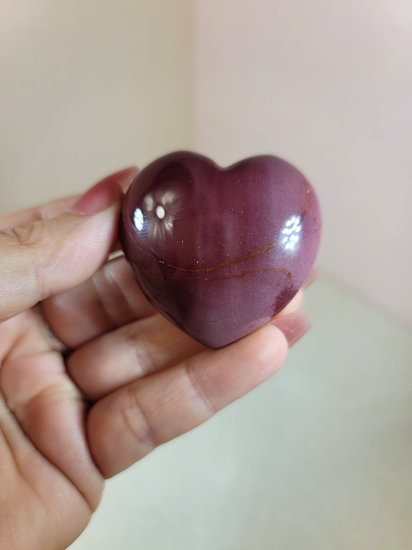 (C) High Quality Mookaite Jasper Puffy Heart
