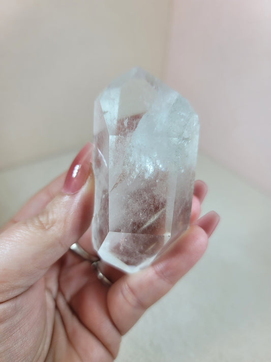 (G) High Quality Polished Clear Quartz Double Termination DT from Brazil
