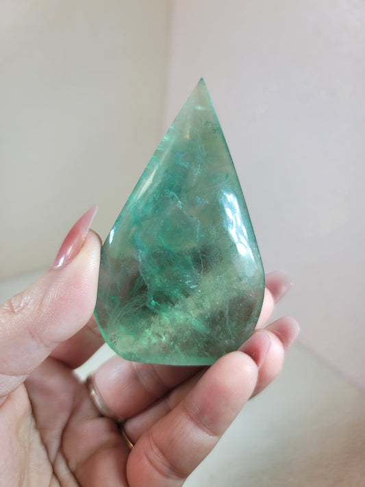 (S) Smooth Green Fluorite Flame