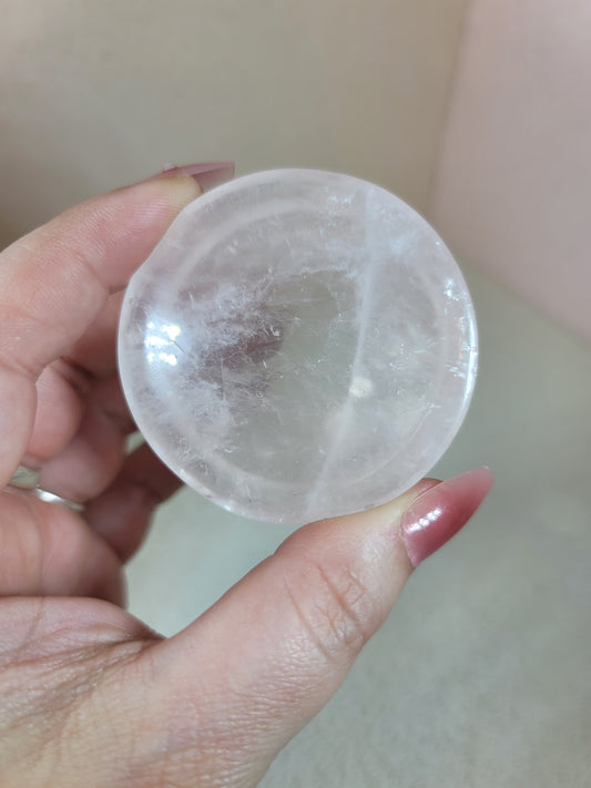 (S) High Quality Rose Quartz Dish Bowl