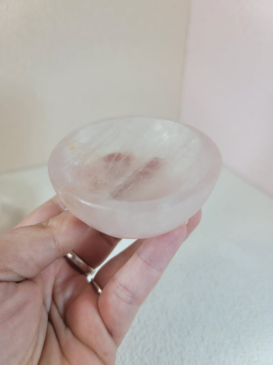 (D) High Quality Rose Quartz Bowl