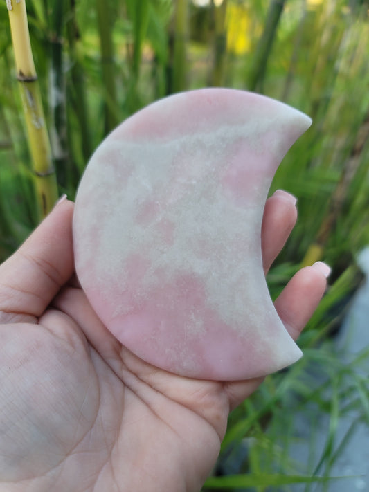 (B) Pink Opal Crescent Moon Plate