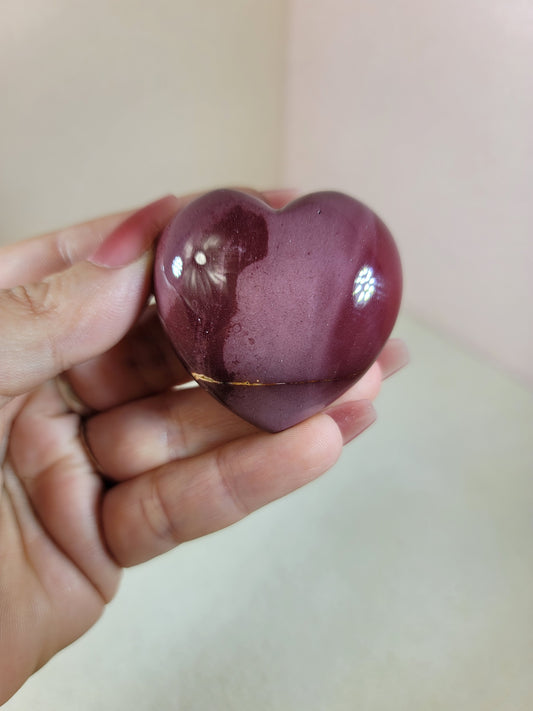 (C) High Quality Mookaite Jasper Puffy Heart