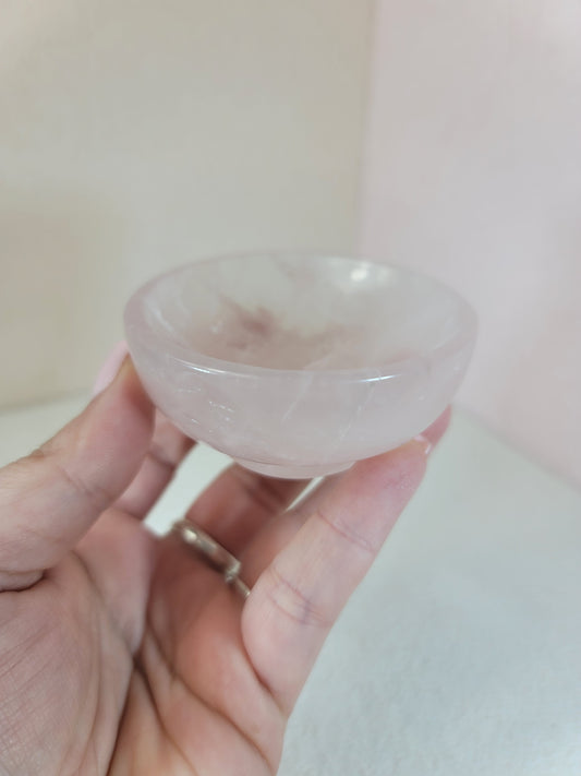 (M) High Quality Rose Quartz Bowl