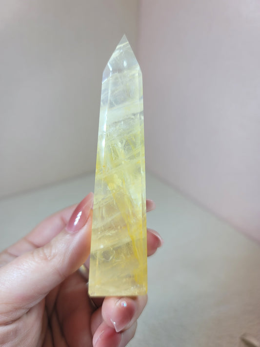 (B) High Quality Girasol Golden Healer Iron Included Obelisks from Brazil