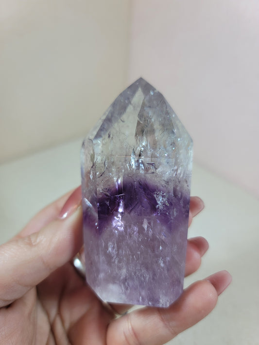 (D) High Quality Phantom Amethyst Tower Point from Brazil