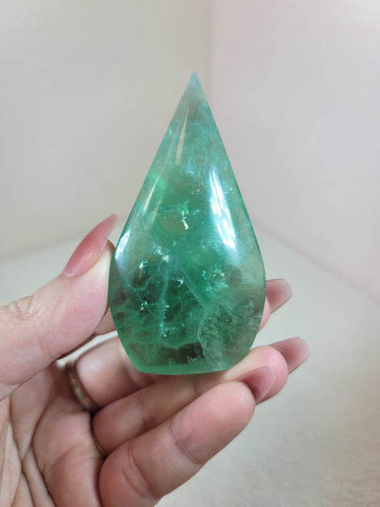 (A) Smooth Green Fluorite Flame