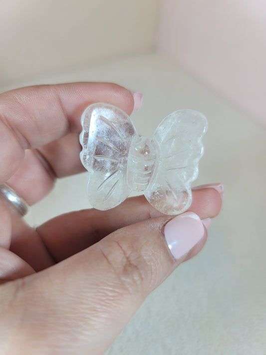 (C) Clear Quartz Butterfly