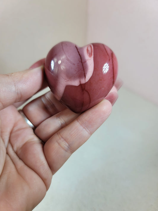 (B) High Quality Mookaite Jasper Puffy Heart