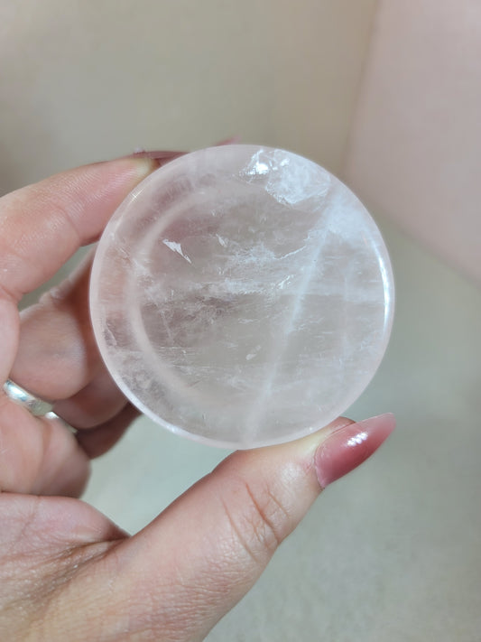 (Y) High Quality Rose Quartz Dish Bowl
