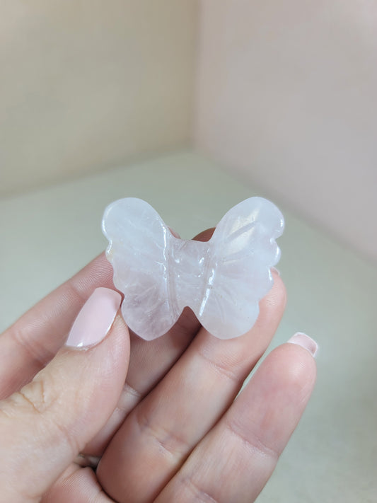 (B) Pretty Pink Rose Quartz Butterfly